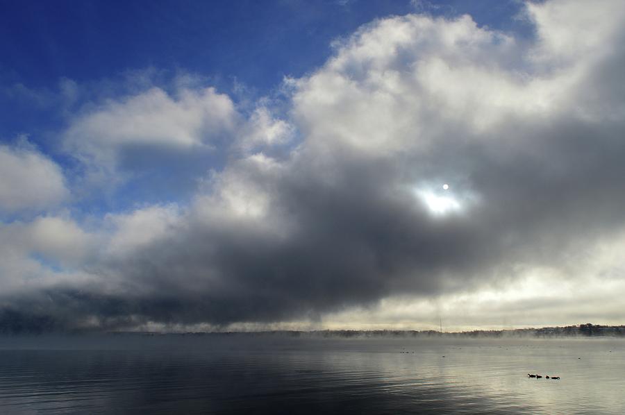 Condensation Cloud Above Kempenfelt Bay  Digital Art by Lyle Crump