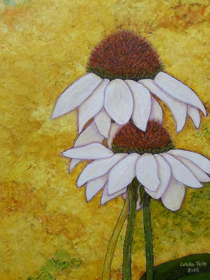 Nature Painting - Cone flowers memories  by Madalena Lobao-Tello