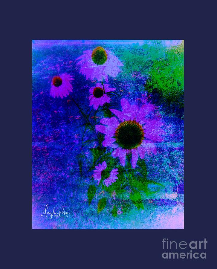 Coneflowers abstract Mixed Media by MaryLee Parker