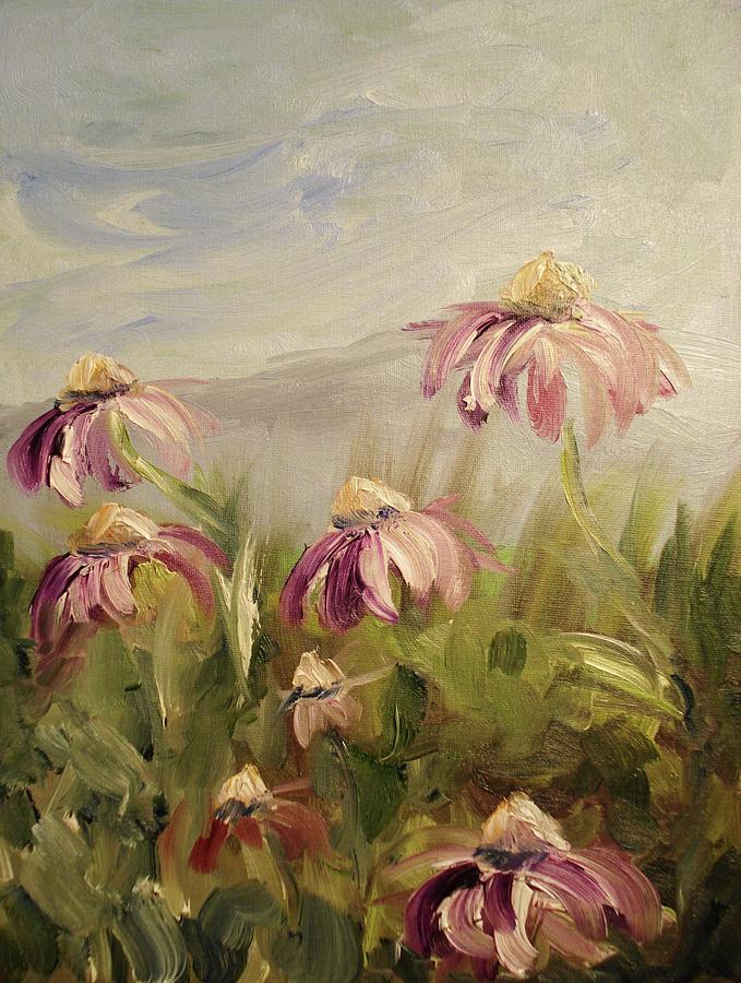 Coneflowers Painting by Donna Tuten