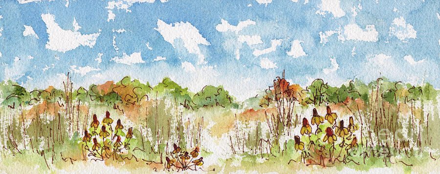 Coneflowers On The Prairie Painting by Pat Katz