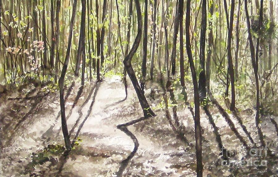 Tree Painting - Conestee walk by Carla Dabney Tree Painting - Conestee walk by Carla Dabney