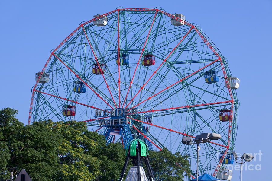 Coney Island famous landmark - Wonder Wheel Ferris Wheel Photograph by Anthony Totah
