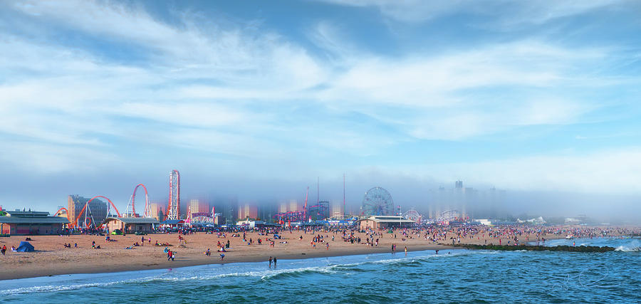 Coney Island in Fog Photograph by S Paul Sahm