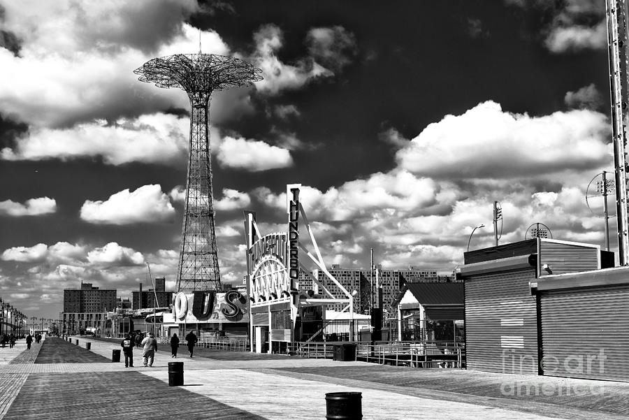 Coney Island Rides on the Boardwalk Photograph by John Rizzuto