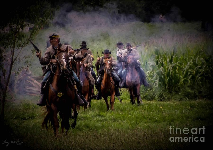 Texas Photograph - Confederate Cavalry Charge by Tommy Anderson