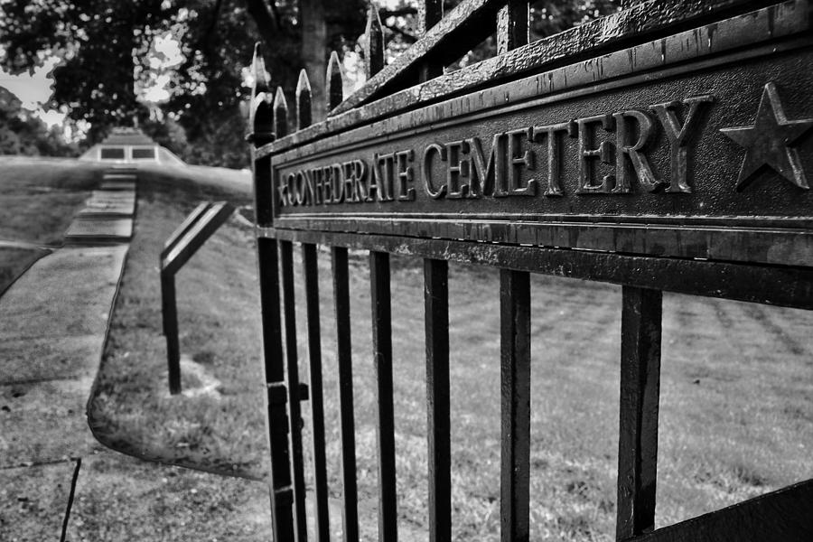 Confederate Cemetery in Black And White  Photograph by Buck Buchanan