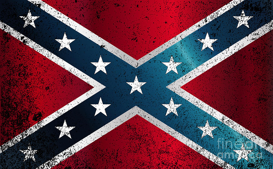 Confederate Civil War Flag Grunge by Bigalbaloo Stock.