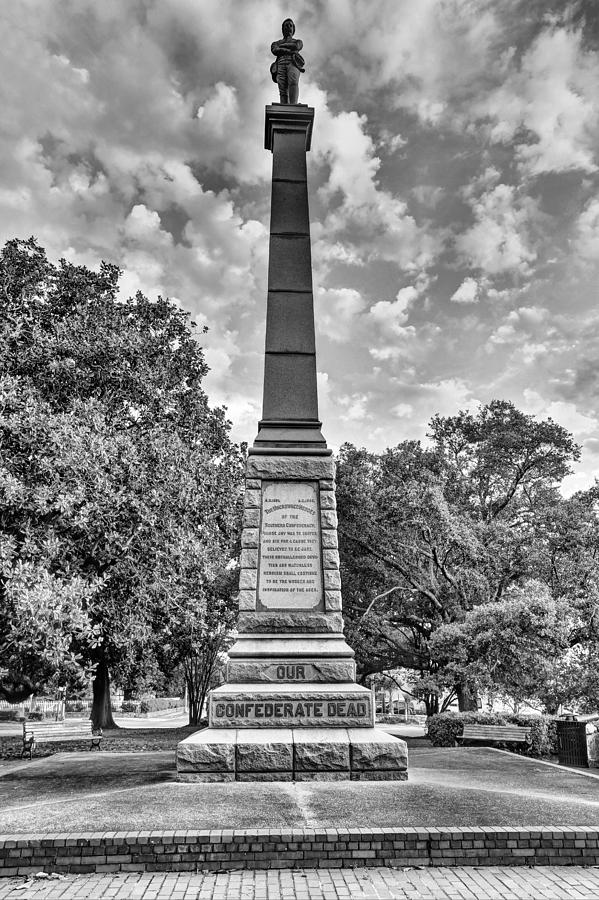 Confederate Dead Memorial Black and White Photograph by JC Findley