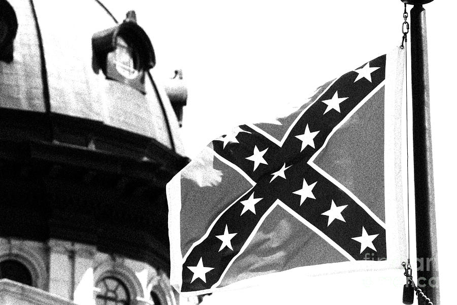 Confederate Flag BW Photograph by Joseph C Hinson