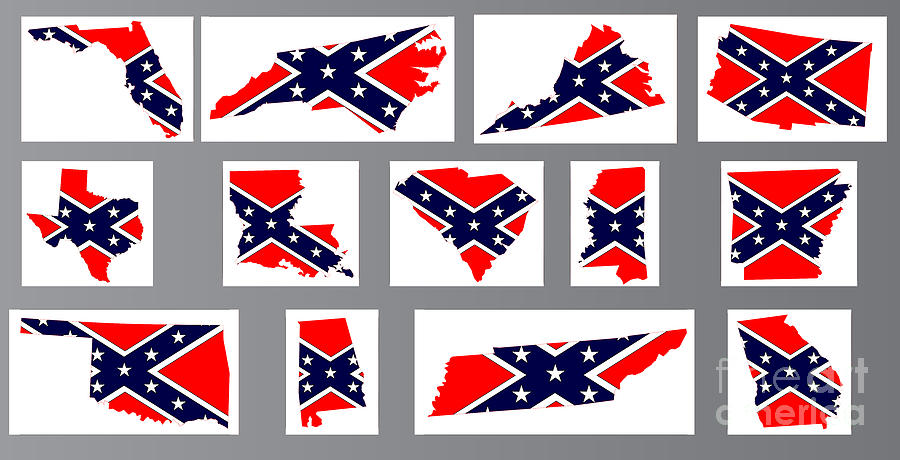 Confederate Flag Maps Digital Art By Bigalbaloo Stock Fine Art America 0704