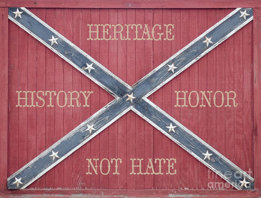 Confederate Flag Photograph - Confederate Flag on Wooden Door by Imagery by Charly