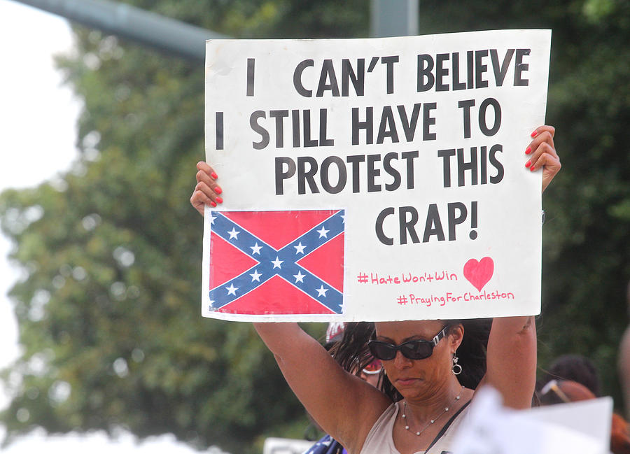 Confederate Flag Protestor 1 Photograph by Joseph C Hinson