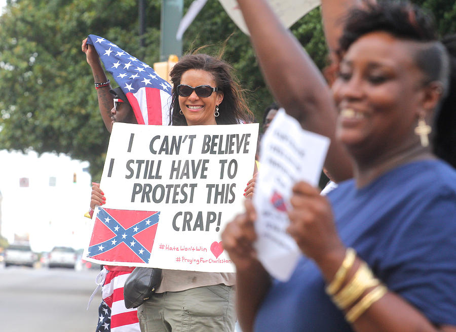 Confederate Flag Protestors2 Photograph by Joseph C Hinson