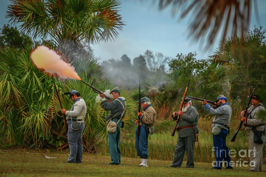 Confederate Photograph - Confederate Rifle Fire by Tom Claud