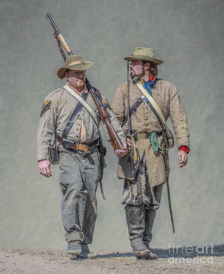 Confederate Soldier and Officer Digital Art by Randy Steele - Pixels