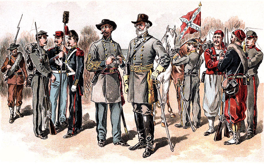 Confederate Uniforms 1888 Drawing Photograph by Phil Cardamone
