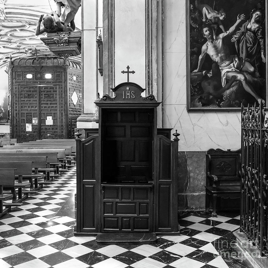 City Photograph - Confessional St Justo and Pastor Church III by Guido Montanes Castillo