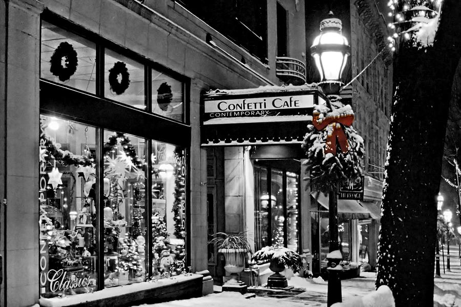 Confetti Cafe in Black and White Photograph by DJ Florek