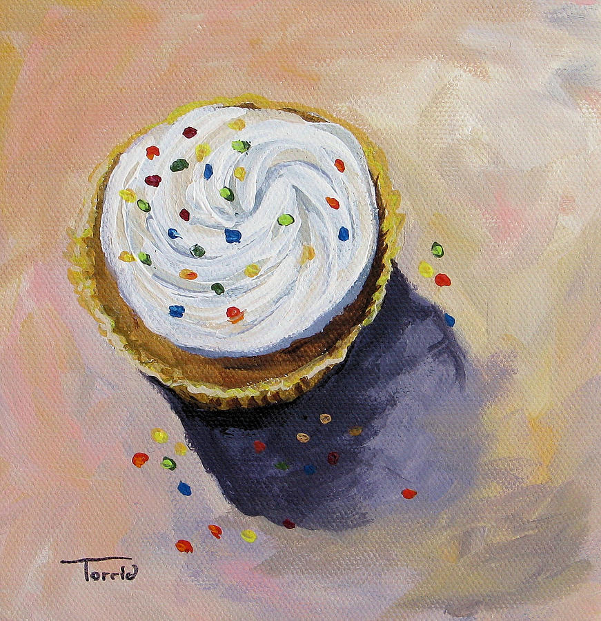 Confetti Cupcake Painting by Torrie Smiley