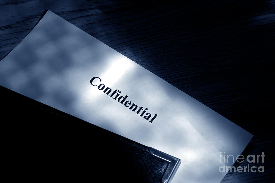 Confidential Document in Binder Photograph by Olivier Le Queinec