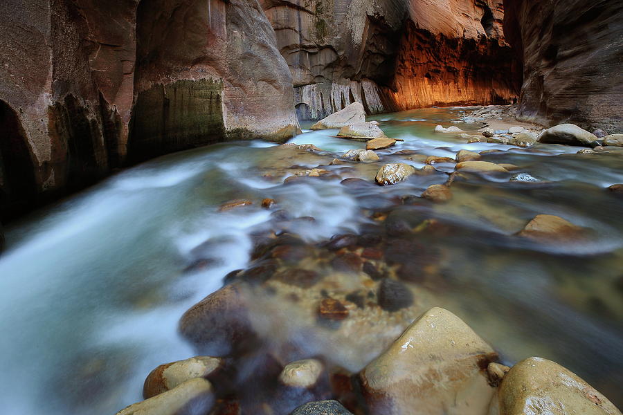 Confluence of the Virgin River at the Narrows at Zion National Park Photograph by Jetson Nguyen