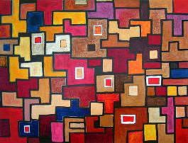 Geometric Painting - Conglomerate Of Isolates II by Lili Vanderlaan Geometric Painting - Conglomerate Of Isolates II by Lili Vanderlaan