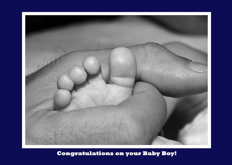 Congratulations on New Baby Boy Greeting Card Photograph by Ginger Wakem