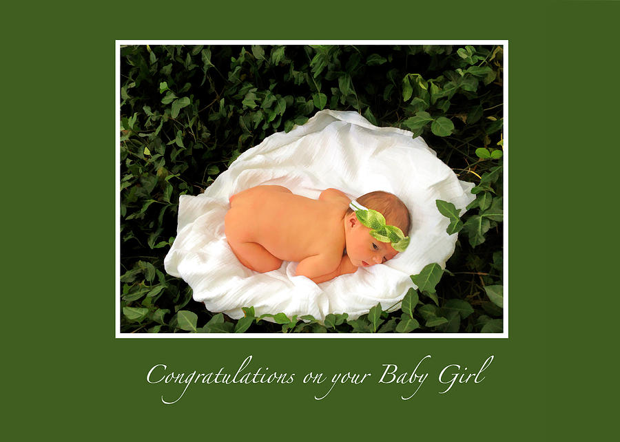 Congratulations on Your Baby Girl Greeting Card Photograph by Ginger Wakem