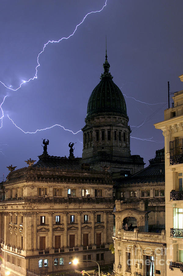 Congreso Lightning - Large Photograph by Balanced Art