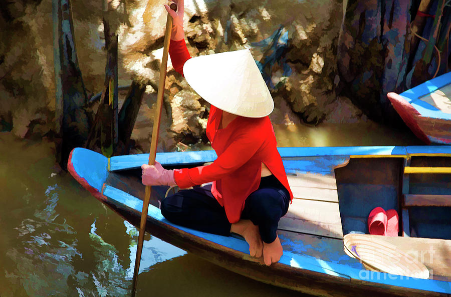 Conical Vietnamese Hat Woman Mekong Delta Tour boat  Photograph by Chuck Kuhn