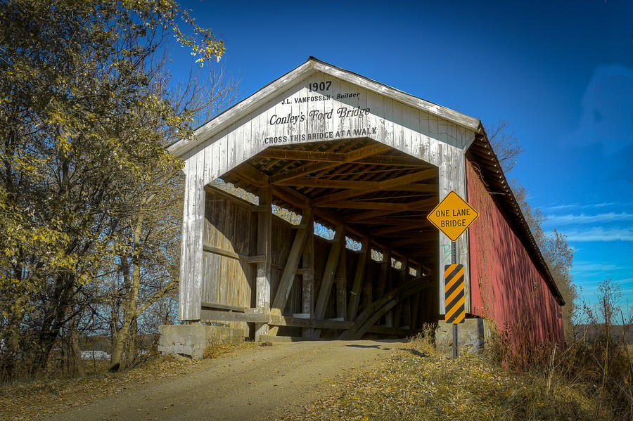 Conleys Ford covered bridge Photograph by Jack R Perry