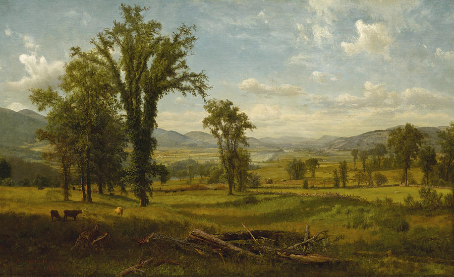 Albert Bierstadt  Painting - Connecticut River Valley, Claremont, New Hampshire by Albert Bierstadt