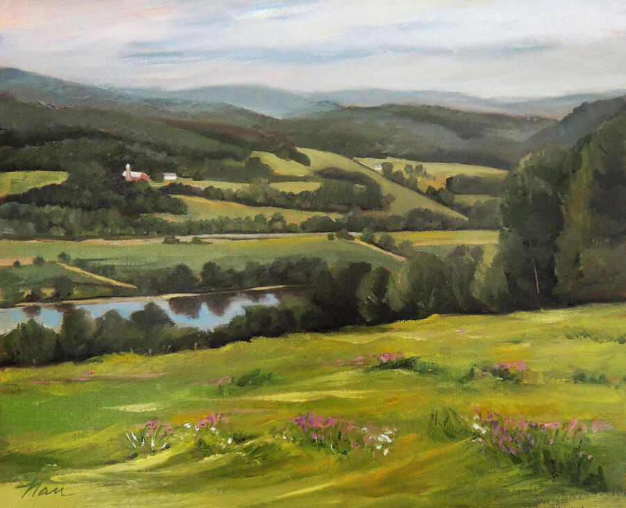 Connecticut River Valley View Painting by Nancy Griswold