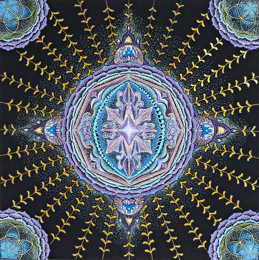 Star Of David Painting - Connecting to Divine Consciousness - fine art prints by Keiko Katsuta