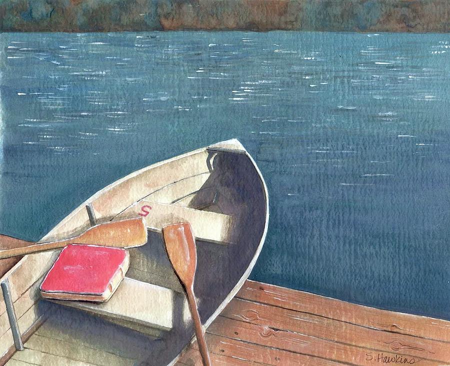 Watercolor Painting - Connetquot Park Row Boat by Sheryl Heatherly Hawkins