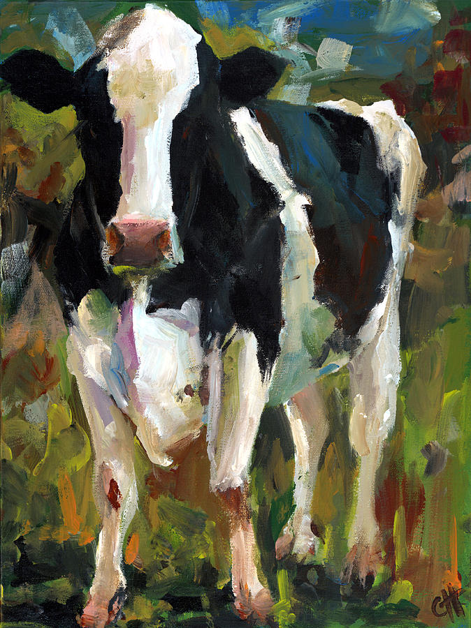 Cow Painting - Connie the Cow by Cari Humphry