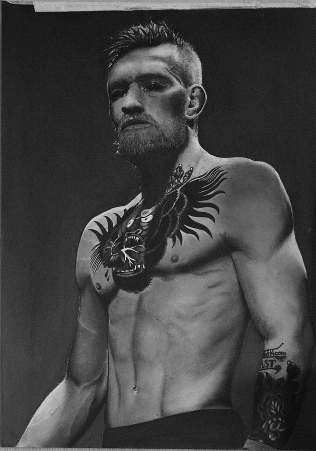 Bruce Lee Drawing - Conor McGregor Photorealistic Drawing by Larry Maguire