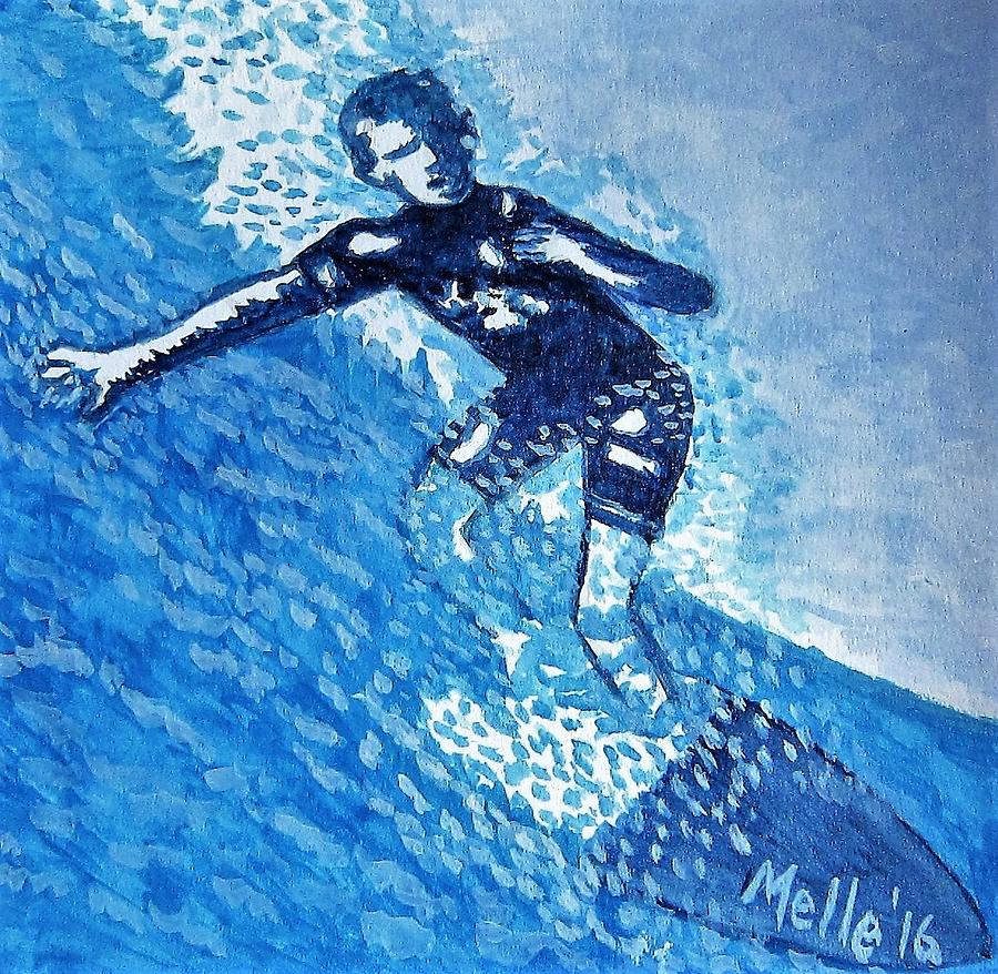 Surfing Painting - Conquering The Waters  by Carmela Maglasang