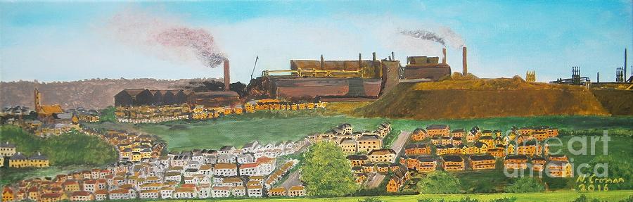 Consett, steelworks 80s Painting by Neal Crossan