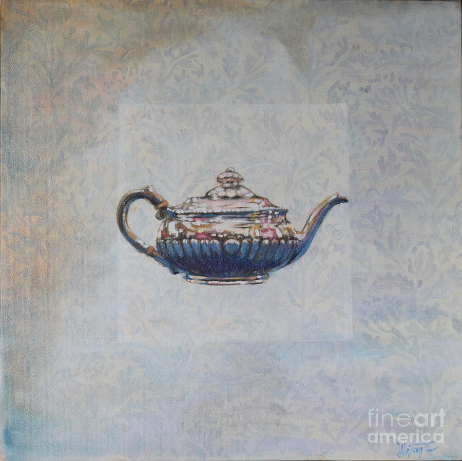 Consigned - Chinese Tea Pot  Painting by Violet Taylor