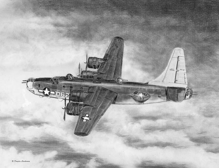 Consolidated PB4Y-2 Privateer Drawing by Douglas Castleman