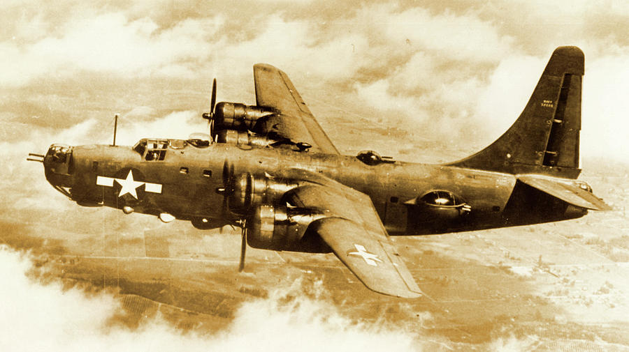 Consolidated PB4Y-2 Privateer Sepia Photograph by Suzanne Powers