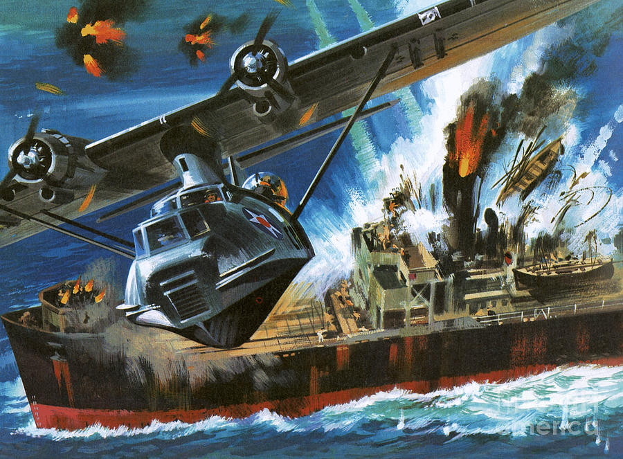 Boat Painting - Consolidated PBY Catalina by Wilf Hardy