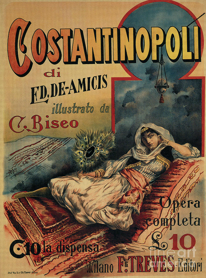 Constantinople Italian Vintage Book Advertisement Drawing