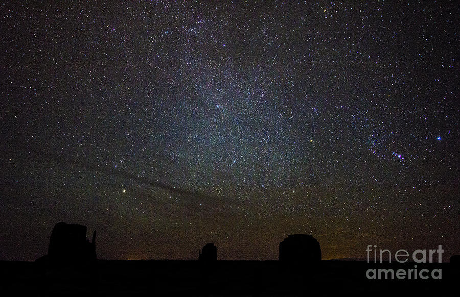 Constellation Orion and Milky Way over Monument Valley Photograph by ELDavis Photography