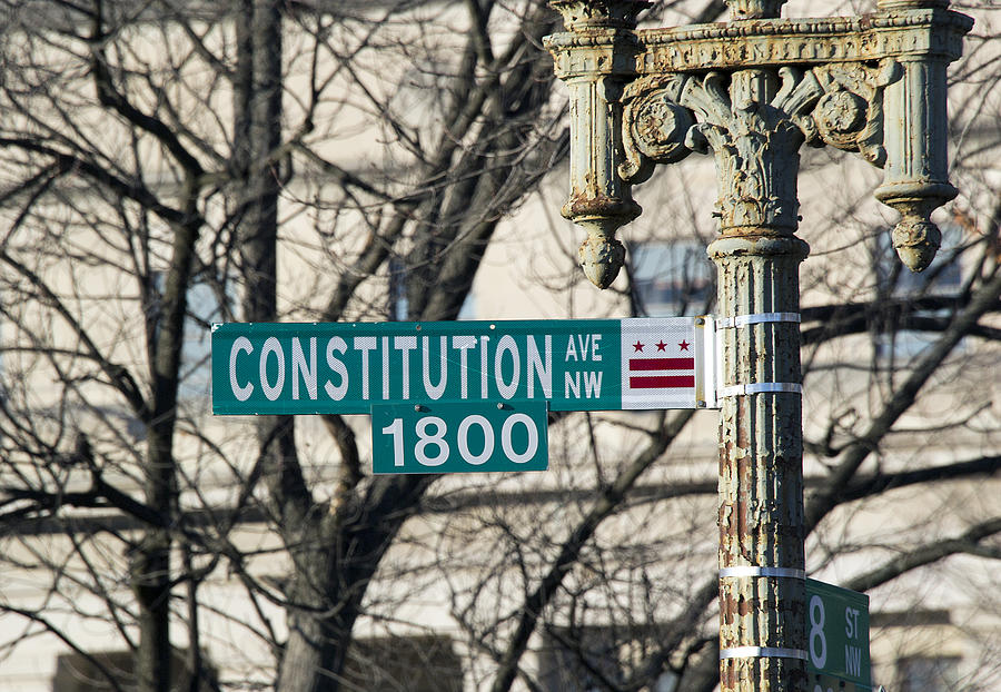 Constitution Avenue Street Sign Photograph by Brendan Reals