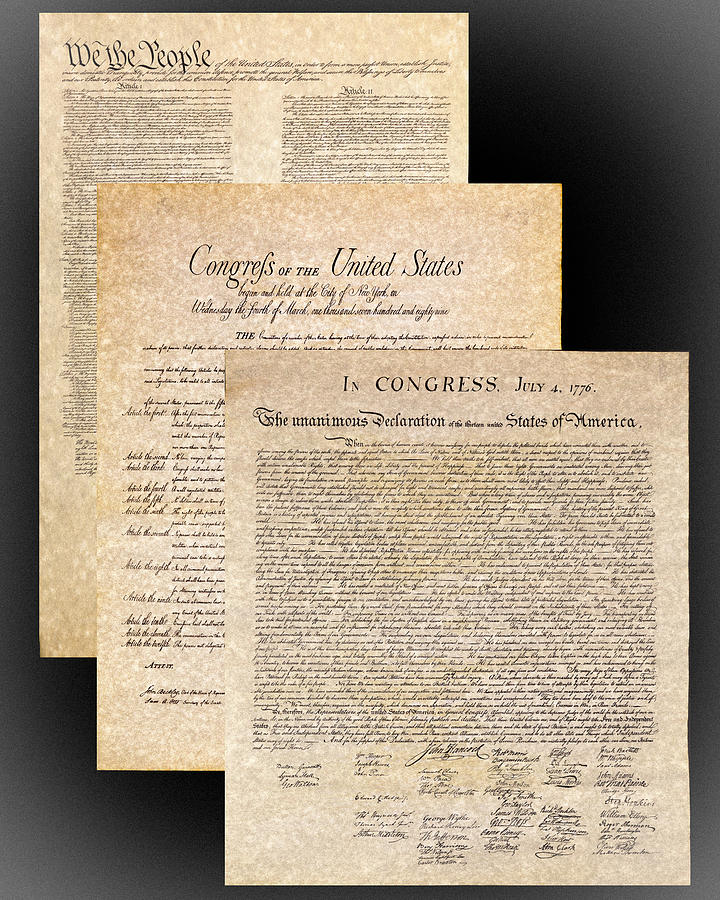 Constitution of the United States,  Bill of Rights and the Decla Photograph by Jack R Perry