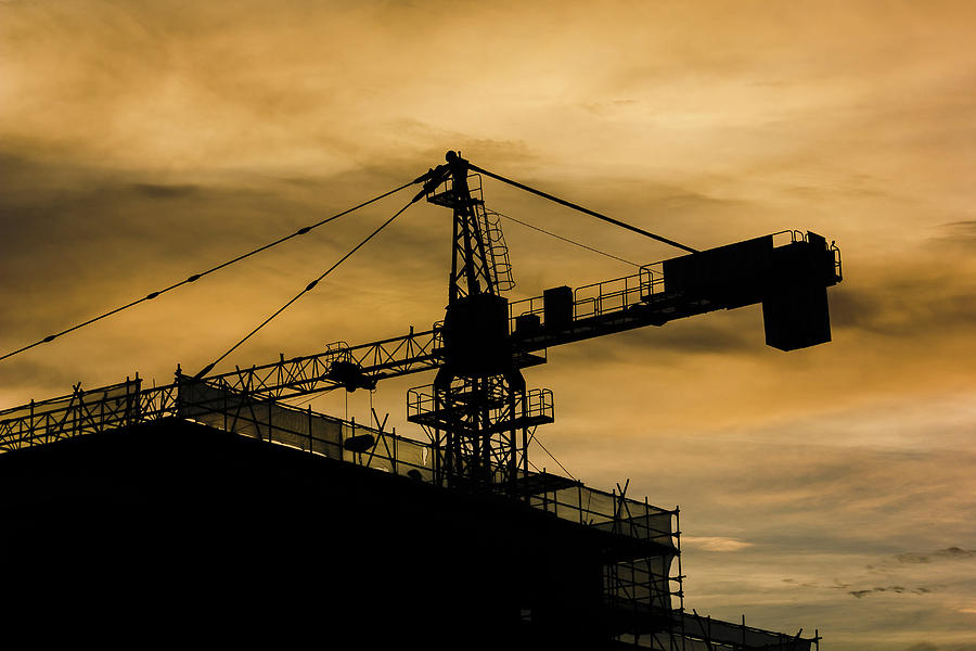 Construction Crane at Dusk Photograph by William Dickman