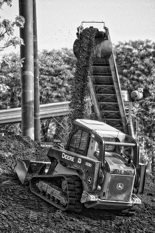 Chicago Photograph - Construction Equipment Bob Cat BW by Thomas Woolworth